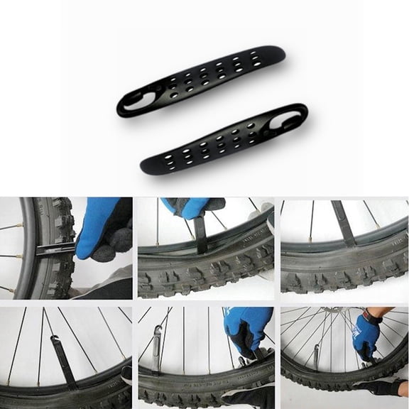 KONTONTY 6-Pack Black Plastic Tire Levers for Road and Mountain Bikes - Bike Repair Tool Set for Cyclists