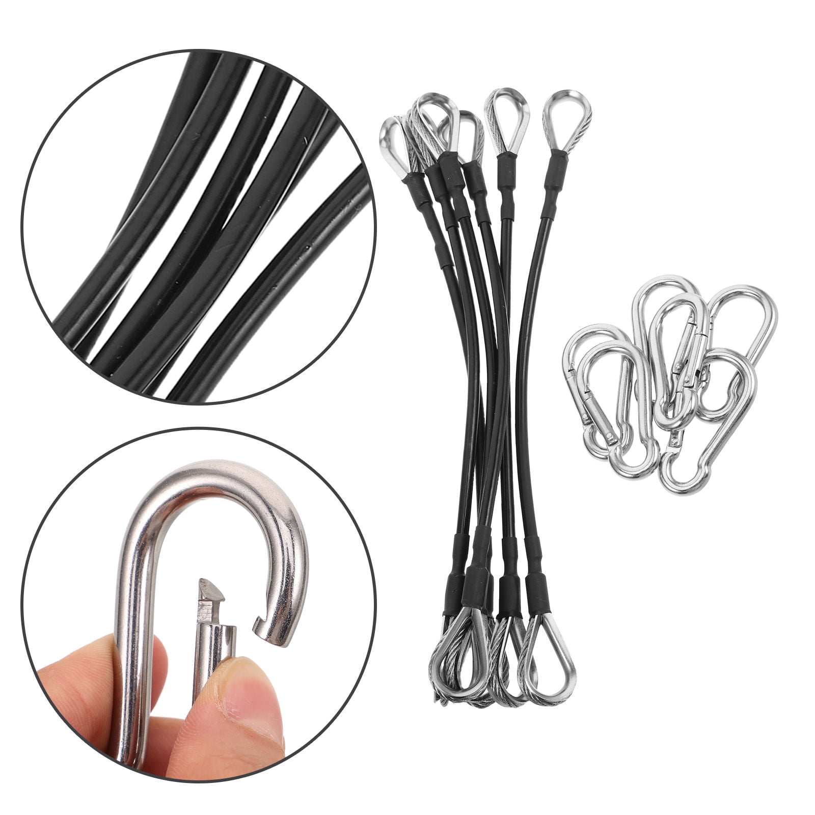 KONTONTY 6pcs Replacement Gym Cable With Round End Fitness Pulley Rope ...
