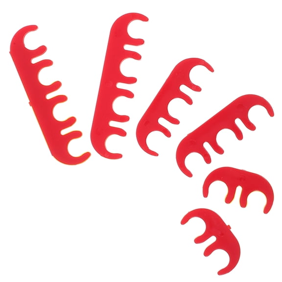 KONTONTY Red Plastic Wire Organizer Clips for Car Ignition System, 6 Pieces Cable Management