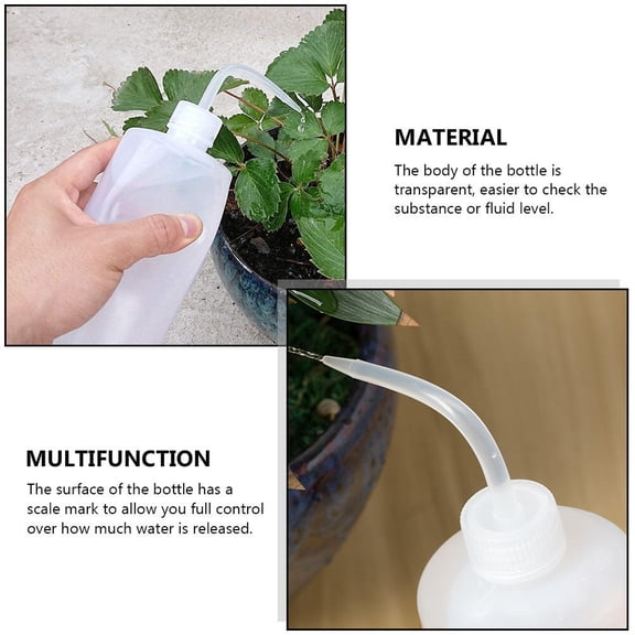 KONTONTY Gardening Bottle White Plastic Bent Nose for Precise Watering 6Pcs