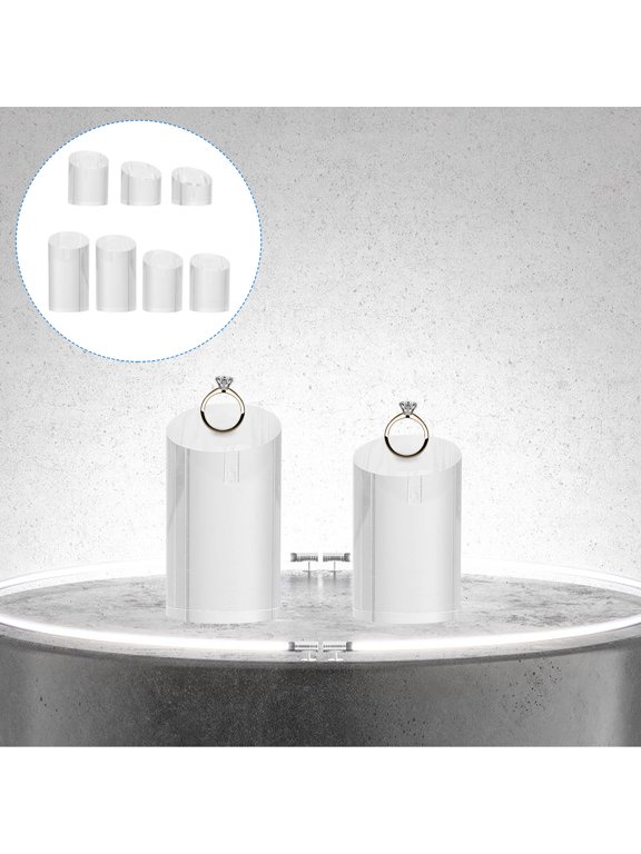 7-Piece Acrylic Display Stands Set, Transparent Fashionable Shelves for Elegant Storage and Presentation