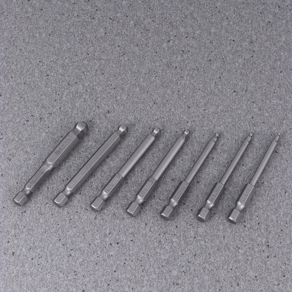 KONTONTY 7-Piece End Bit Set for Electric Drills, Alloy Steel, Grey