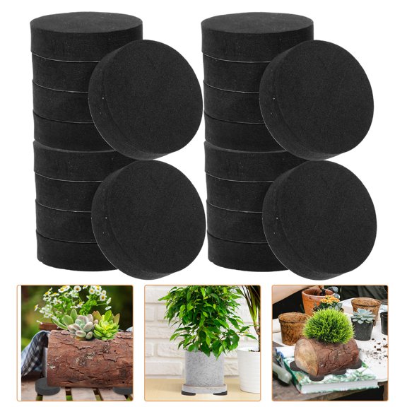 KONTONTY 80Pcs Black Flower Pot Risers with Eva Material for Patio Garden Planter Feet Support
