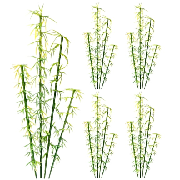 KONTONTY 80Pcs Decorative Bamboo Trees Model Green Artificial Plastic Trees for Home and Outdoor Display