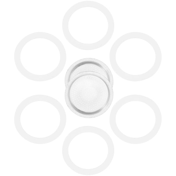 KONTONTY 8-Piece Coffee Maker Accessories Set, White Stainless Steel, Easy to Clean, Ideal for Cafe Use