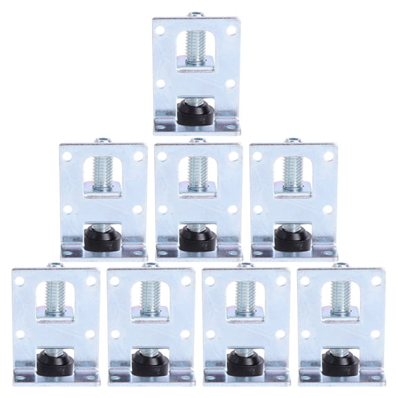 KONTONTY 8Pcs Furniture Leg Levelers Heavy Duty Silver Steel Iron 5.5X2In