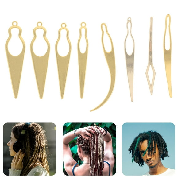 KONTONTY 8Pcs Golden Hair Needle for Hair Weaving and Braiding Tools with Ergonomic Design