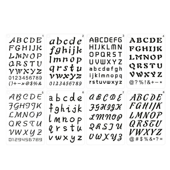 KONTONTY 8Pcs Assorted Color Letter Stencils for Painting English Alphabet and Numbers