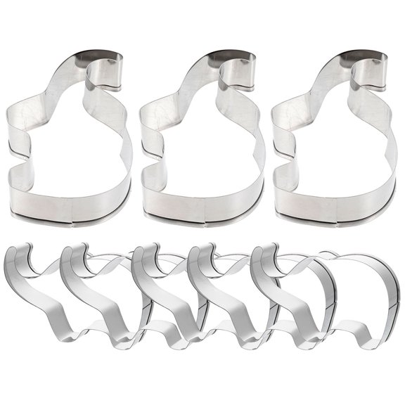 KONTONTY Stainless Steel Animal Shaped Baking Tools 8Pcs for Household Use