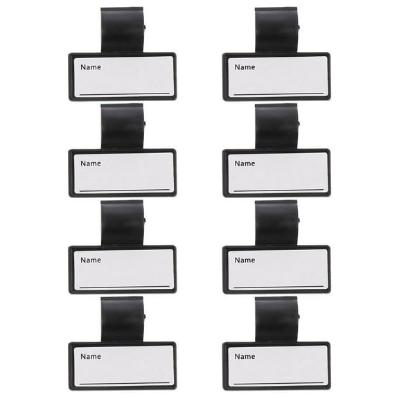 KONTONTY 8Pcs Reusable Stethoscope Id Tags Black Name Clips for Tube Identification and Decor