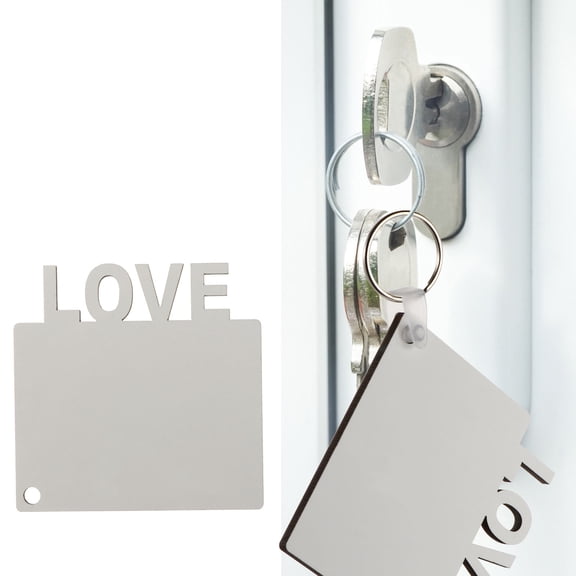 KONTONTY 8Pcs Heat Transfer Blank Keychain White Wood for Custom Crafts