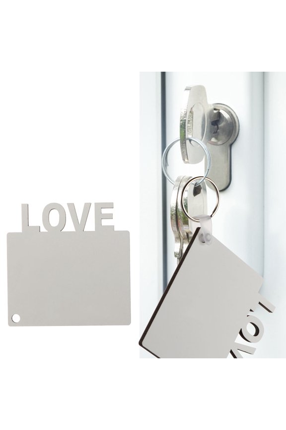 8Pcs Heat Transfer Blank Keychain White Wood for Custom Crafts