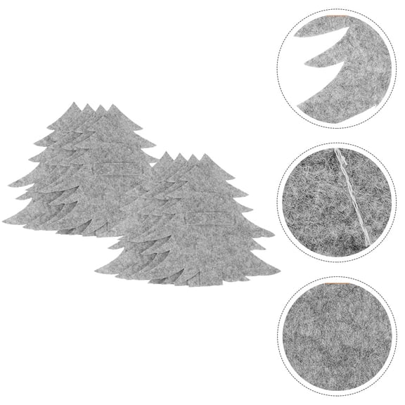 KONTONTY 8Pcs Xmas Tree Cutlery Holder for Party Grey Nonwoven Fabric Storage Family Guests