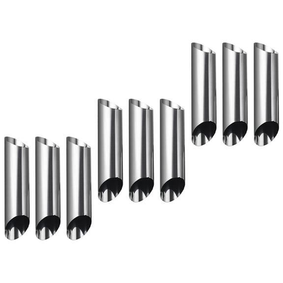 KONTONTY 9Pcs Household Baking Molds Stainless Steel Cannoli Tubes for Easy Cleaning