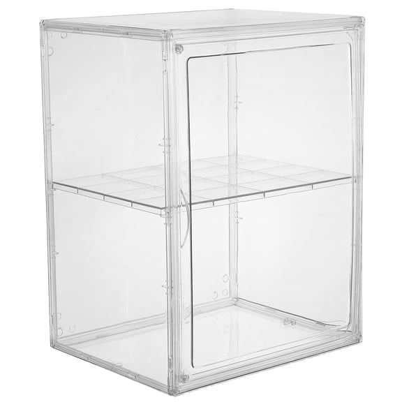 KONTONTY Acrylic Action Figure Display Case with Stackable Design and Secure Door for Dustfree Figurine Storage