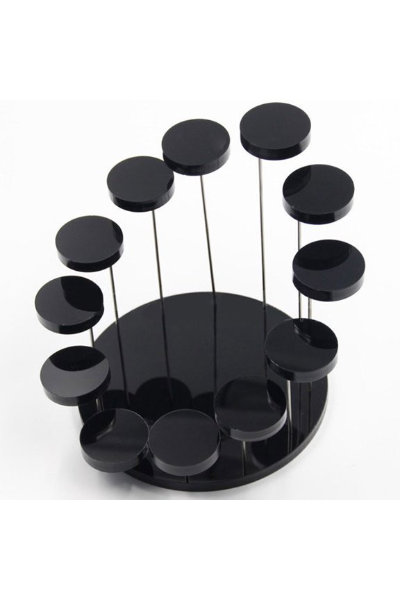 Acrylic Ring Storage Rack with 12 Round Bases for Home Or Store Display