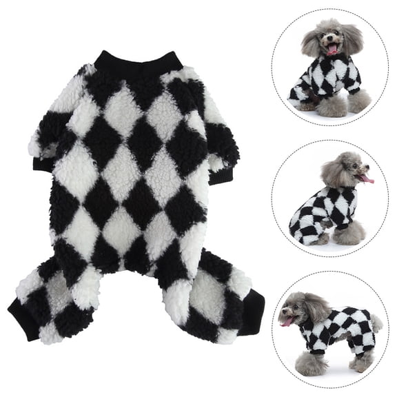 KONTONTY Cozy Flannel Dog Pajamas with Footed Design, Soft, Comfortable Puppy Costume for Pets