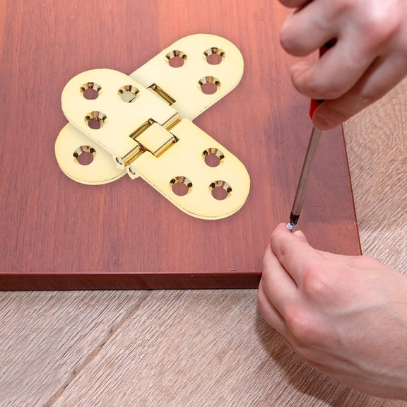 KONTONTY 6pcs Heavy Duty Aluminum Alloy Hidden Folding Table Hinges Easy Close Wall Mount Small Cabinet Hinges