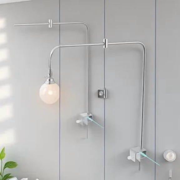 KONTONTY Aquarium Light Hang Kit For Fish Tank Silver Aluminum Alloy 1 Set