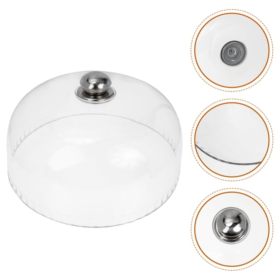 KONTONTY Transparent Acrylic Food Cover in Assorted Colors, Round Design Cake Protector Lid for Kitchen Use