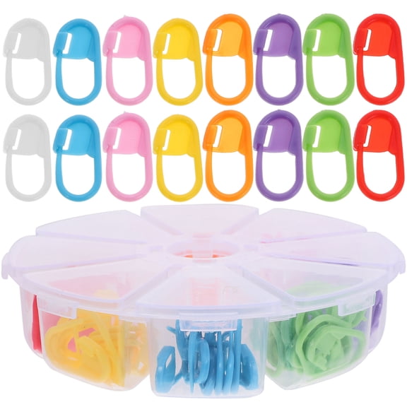 KONTONTY Lightweight Plastic Crochet Markers Assorted Colors Locking Markers for Knitting