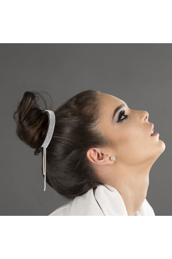 4Pcs Banana Clips Hair with Rhinestone Decorative Hair Bun Clip for Elegant Look