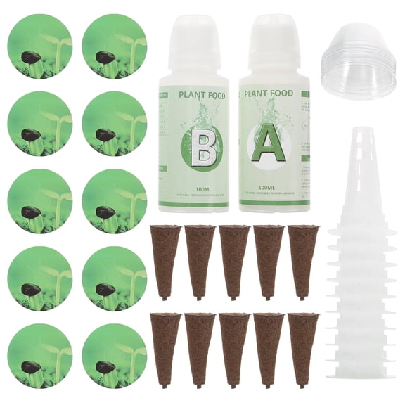 KONTONTY Hydroponic Grow Basket Set with Clear Humidity Dome and Variety of Garden Pots for Indoor Plant Growing
