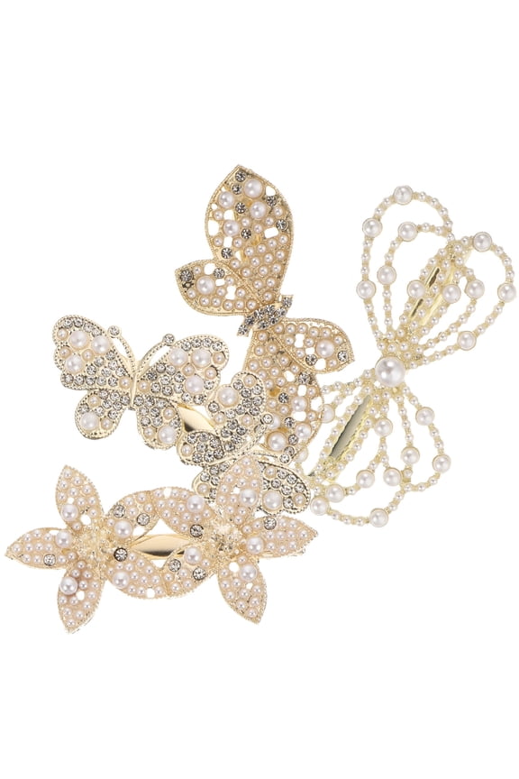 4Pcs Pretty Flower Hair Clips with Chic Shape for Weddings and Parties