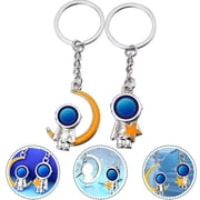 KONTONTY 2-Pack Astronaut Space Keychains Alloy Metal Back to School Accessories