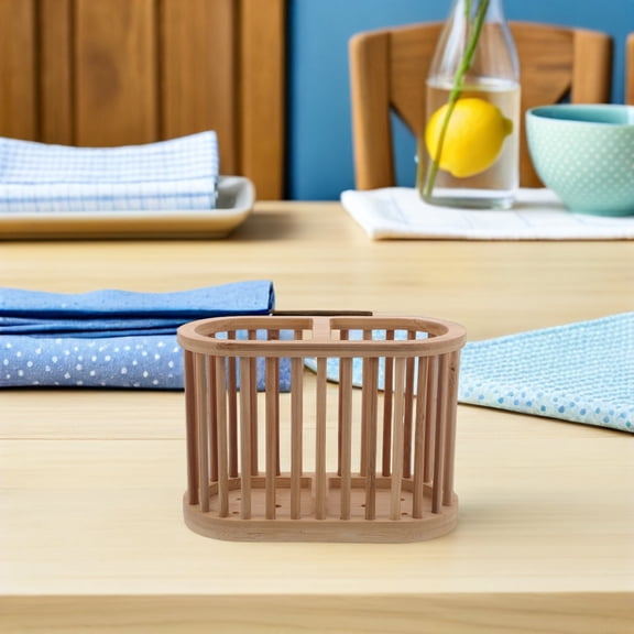 KONTONTY Bamboo Kitchen Utensil Rack with Unique Hollowout Design for Fast Drying and Organized Storage