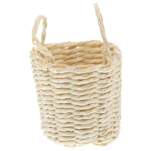 KONTONTY Miniature Basket Mini Basket Model Khaki Synthetic Material 1Set