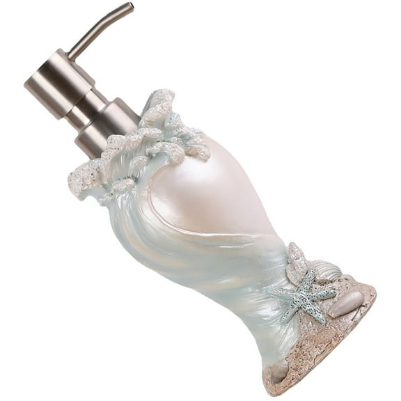 KONTONTY Bathroom Lotion Dispenser White Shell Shaped Liquid Soap Holder 1Pcs
