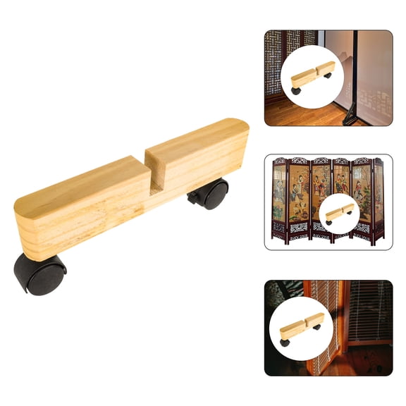 KONTONTY Beige Solid Wood Base for Room Divider Stand Home Use Partition Support Legs