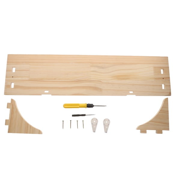 KONTONTY Beige Floating Wall Shelves for Storage Plastic Wallmounted Rack Versatile Holder 1Pc