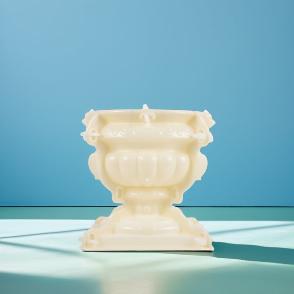 KONTONTY Beige Plastic Planter Mold for DIY Flower Pot Casting Reusable Durable European Style