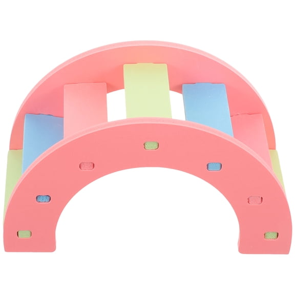 KONTONTY Sturdy Pink PVC Pet Ladder Bridge for Hamster Chinchilla and Gerbil Cage Accessory