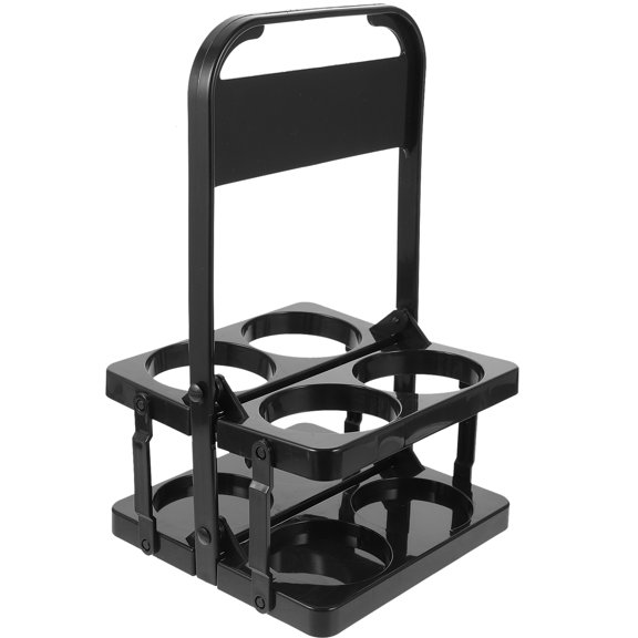 KONTONTY Reusable Black Folding Beer Basket Drink Carrier with Handle for Easy Storage