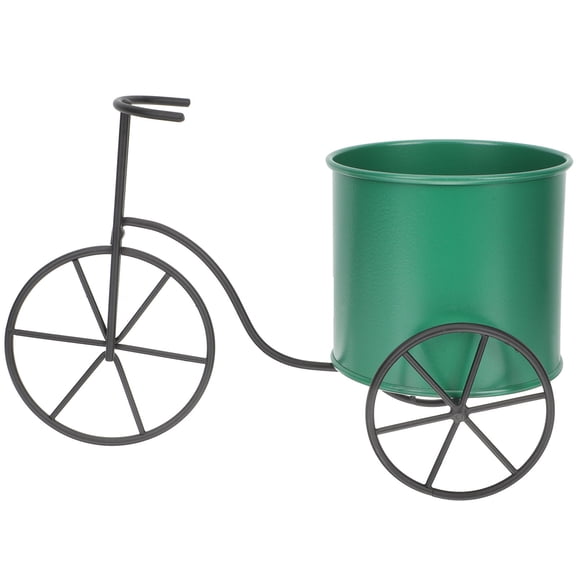 KONTONTY Bike Flowerpot Holder Metal Flower Rack Dark Green for Adults 1Pack