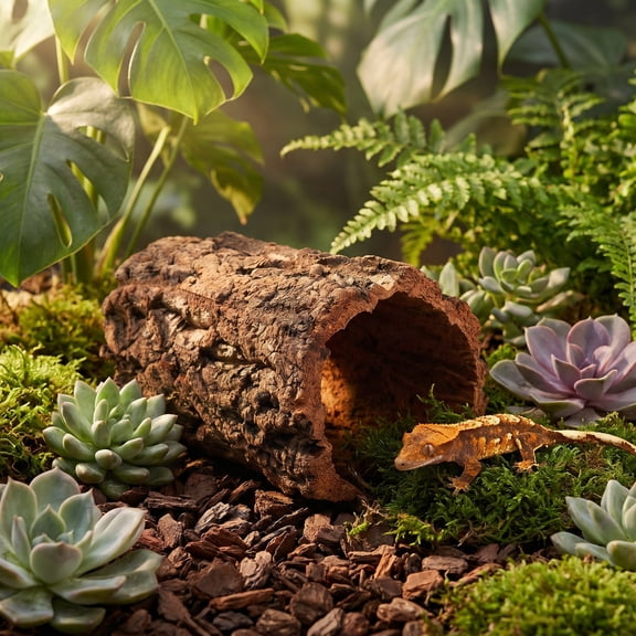 KONTONTY Bioactive Cork Bark Hide for Reptiles, Terrarium Decor for Shedding, Climbing, Secure Enclosure