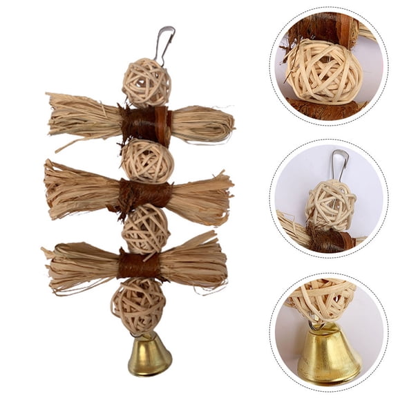 KONTONTY Rattan Toy for Birds, Cockatiels Pet Supplies, and Fun 1 Set