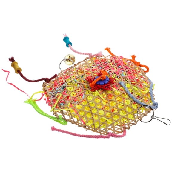 KONTONTY Bird Chewing Toy Set - Multi Wood Paper Toy for Birds to Improve Coordination and Balance Skills, 1 Piece