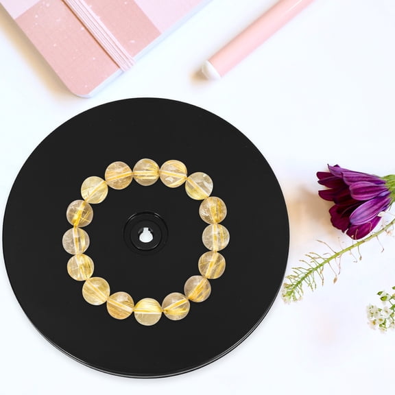 KONTONTY Black Acrylic Cake Stand Base with 360° Smooth Rotating Turntable for Home and Party Use