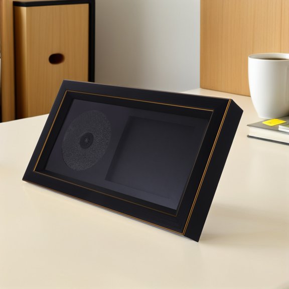 KONTONTY Black Compact Disc Display Frame with Easy Installation for Wall Hanging Or Desktop
