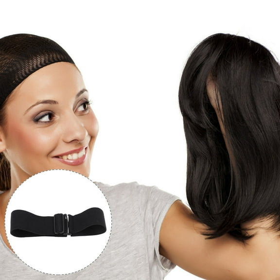 KONTONTY 3-Pack Black Adjustable Elastic Wig Bands for Secure Hold and Comfortable Fit, Ideal for Wig Styling and Daily Wear