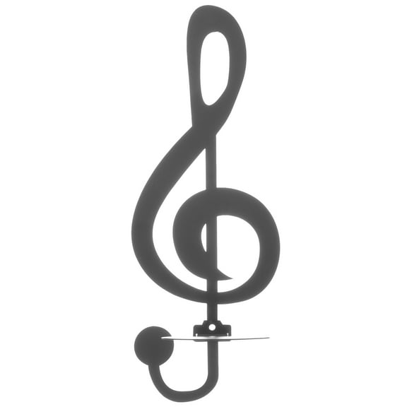 KONTONTY Decorative Wall Hanging Candle Holder in Black Metal Music Notes for Home