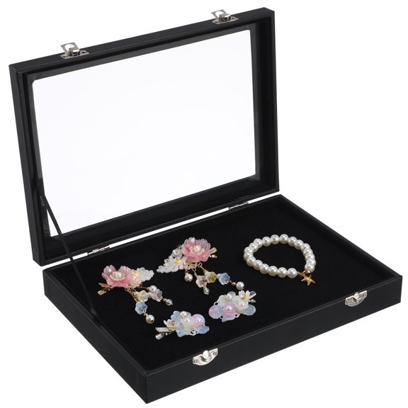 KONTONTY Enamel Pin Display Box Black Glass 1Pack
