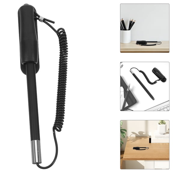 KONTONTY Spring Pen Black Aluminum Stainless Steel Touch Screen Writing Universal