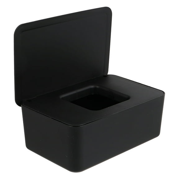 KONTONTY Black Plastic Tissue Box MultiPurpose Home Use Decorative Tissue Storage Container  for Office and Home