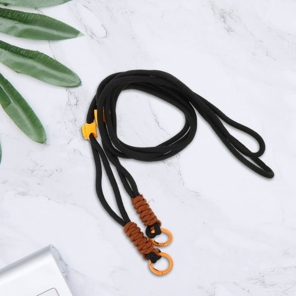 KONTONTY Black Polyester Phone Strap with Adjustable Crossbody Design for Comfortable Hands-Free Use 1 Piece