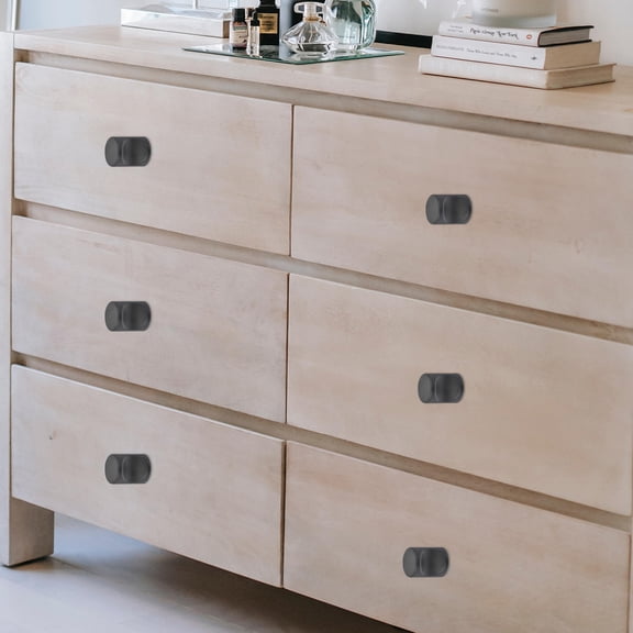 KONTONTY Black Single Hole Door Knobs for Furniture, Aluminum Alloy, Easy to Install, 12